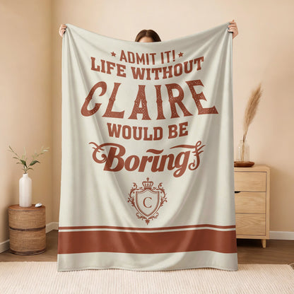 Life Without Your Name Would Be Boring Cream Terracotta Blanket CLAIRE 13K1 BK24
