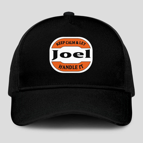 Keep Calm & Let Your Name Handle It Black Mesh Cap JOEL 13K1 C199PF
