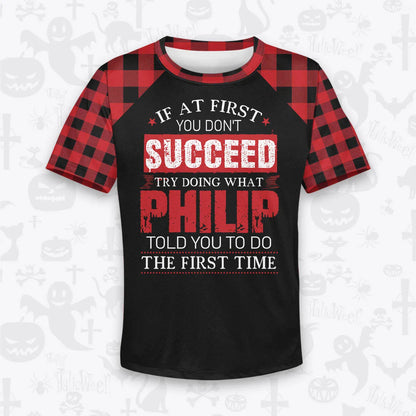 PHILIP Buffalo Plaid Pajamas Set Tshirt & Pants 13K1-EV2
