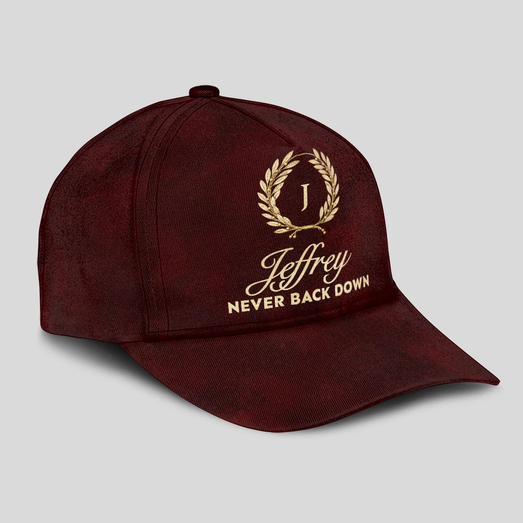Never Back Down Golden Olive Burgundy Cap JEFFREY 13K1 C177PF