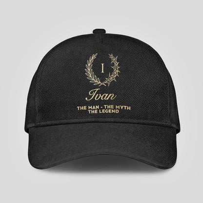 The Man The Myth The Legend God's Crown Black Cap IVAN 13K1 C175PF