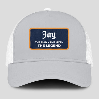 The Man The Myth The Legend Gray Mesh Cap JAY 13K1 C204PF