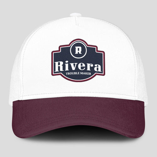 Trouble Maker Burgundy And White Funny Mesh Cap RIVERA 13K1 C201PF