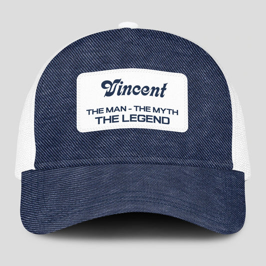 The Man The Myth The Legend Blue Denim Mesh Cap VINCENT 13K1 C194PF