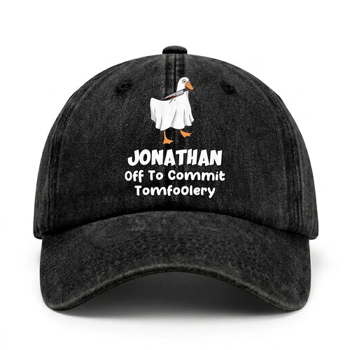 Off To Commit Tomfoolery Funny Goose Washed Cap JONATHAN 13K1 C131PF