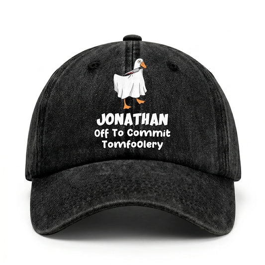 Off To Commit Tomfoolery Funny Goose Washed Cap JONATHAN 13K1 C131PF