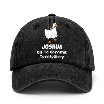 Off To Commit Tomfoolery Funny Goose Washed Cap JOSHUA 13K1 C131PF