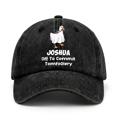 Off To Commit Tomfoolery Funny Goose Washed Cap JOSHUA 13K1 C131PF