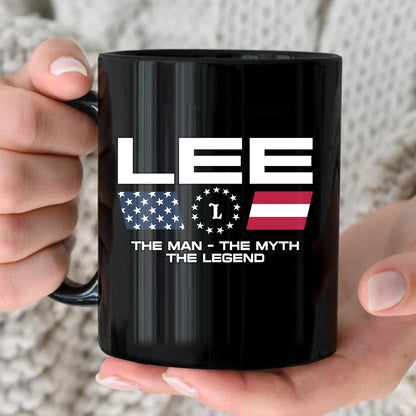 The Man The Myth The Legend Us Flag Mug LEE 13K1 MG23