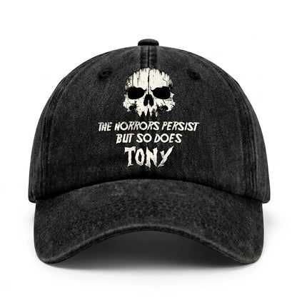 The Horrors Persist But So Does Your Name Cool Skull Washed Cap TONY 13K1 C134PF