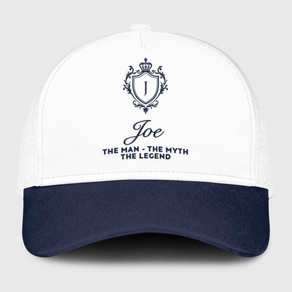 The Man The Myth The Legend Blue And White Baseball Mesh Cap JOE 13K1 C186PF