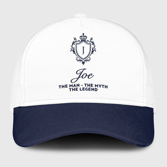 The Man The Myth The Legend Blue And White Baseball Mesh Cap JOE 13K1 C186PF