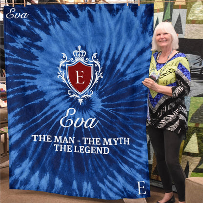 The Man The Myth The Legend Blue Waves Fleece Blanket EVA 13K1 BK11