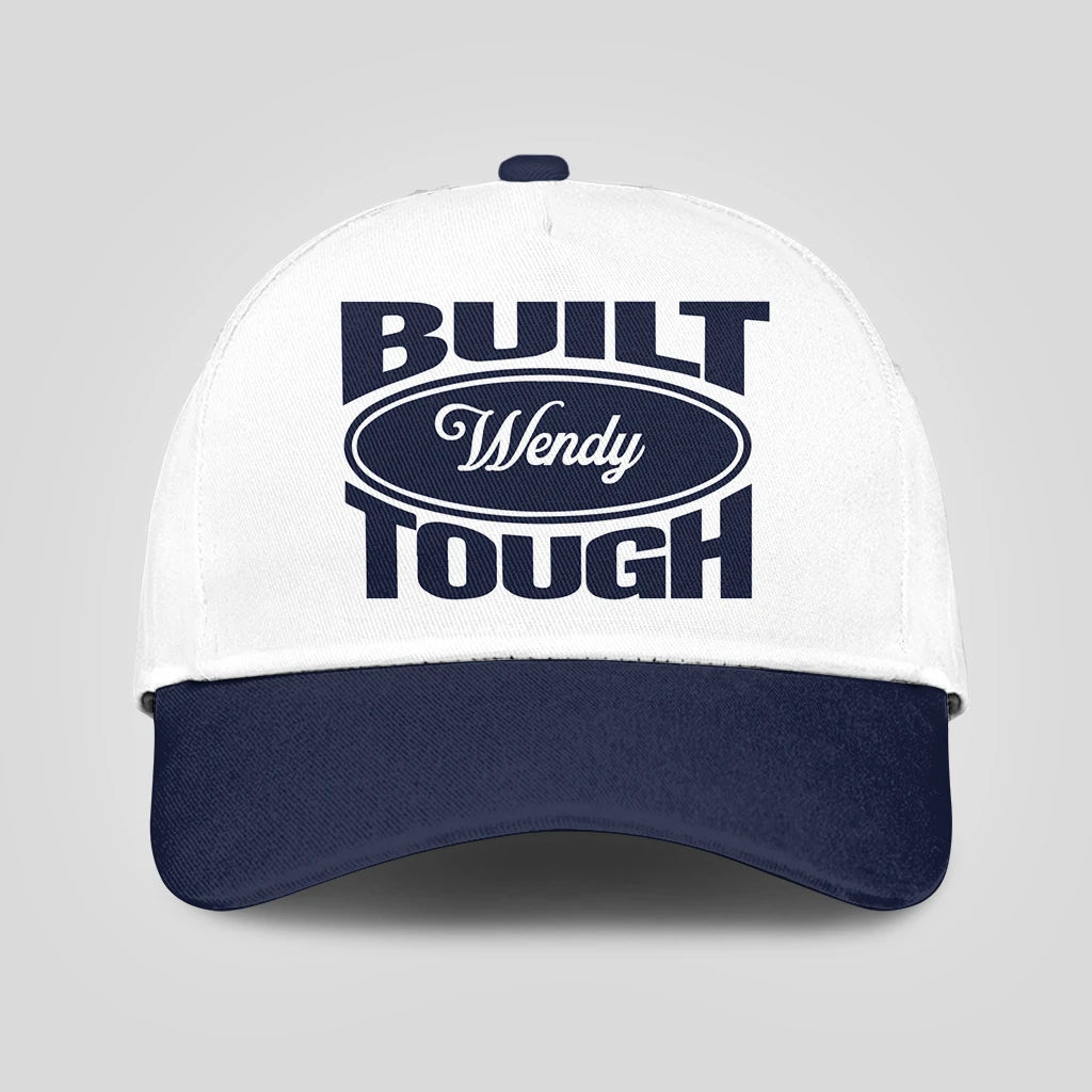 Built Your Name Tough Slogan Blue And White Cap WENDY 13K1 C95PF