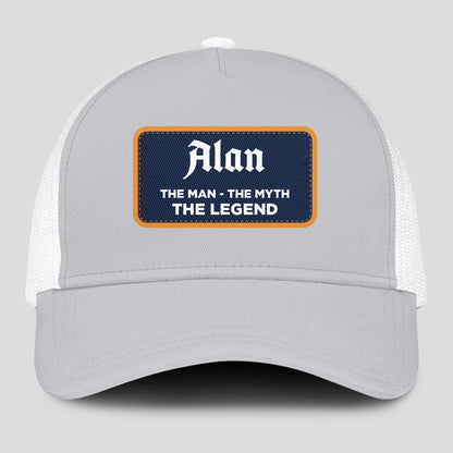 The Man The Myth The Legend Gray Mesh Cap ALAN 13K1 C204PF
