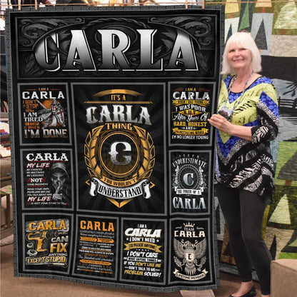 CARLA Personalized Blanket | Custom Name Cozy Throw Gift 13K1-BK2