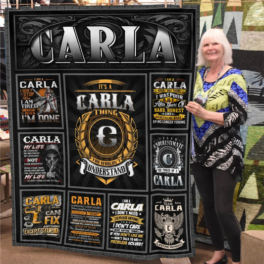 CARLA Personalized Blanket | Custom Name Cozy Throw Gift 13K1-BK2