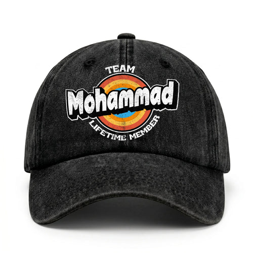 Team Your Name Lifetime Member Logo Cap MOHAMMAD 13K1 C66PF