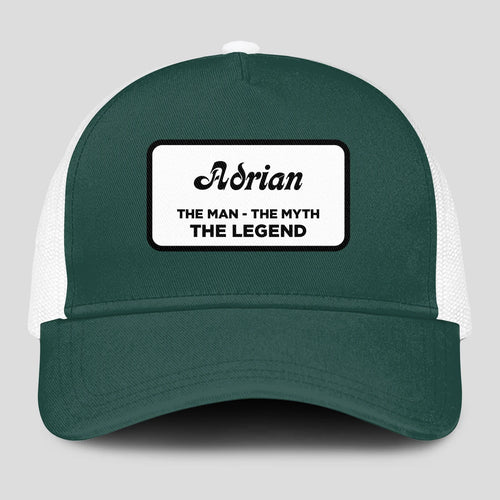 The Man The Myth The Legend Green And White Mesh Cap ADRIAN 13K1 C198PF