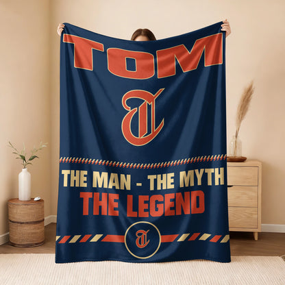 The Man The Myth The Legend Retro Fleece Blanket TOM 13K1 BK53