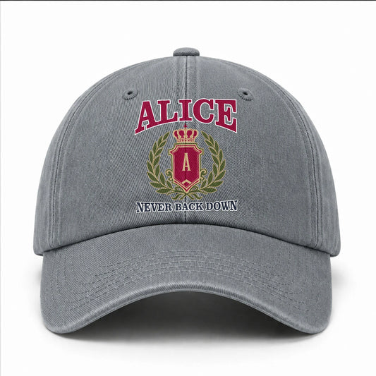 Your Name Never Back Down Royal Washed Cap ALICE 13K1 C77PF