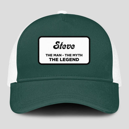 The Man The Myth The Legend Green And White Mesh Cap STEVE 13K1 C198PF