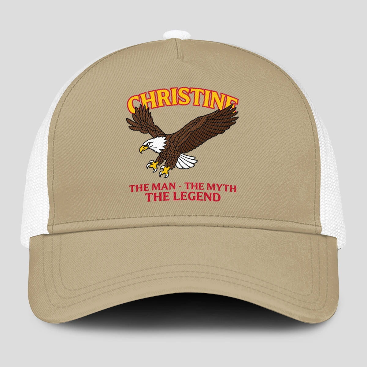 The Man The Myth The Legend Eagle Khaki Mesh Cap CHRISTINE 13K1 C210PF