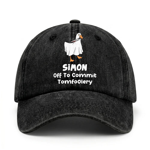 Off To Commit Tomfoolery Funny Goose Washed Cap SIMON 13K1 C131PF