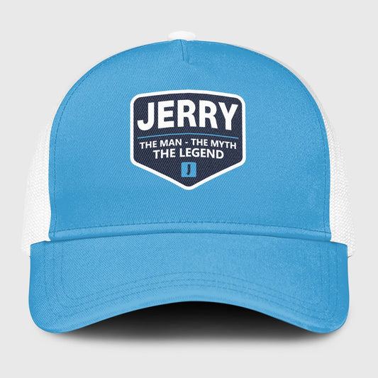 The Man The Myth The Legend Light Blue Mesh Cap JERRY 13K1 C190PF