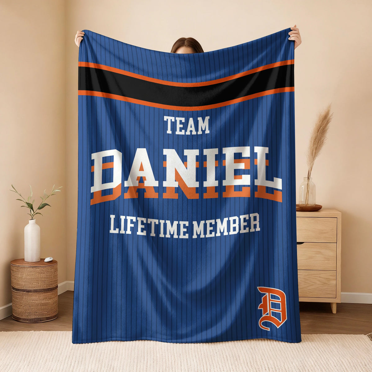 Team Your Name Lifetime Member Basketball Fleece Blanket DANIEL 13K1 BK47