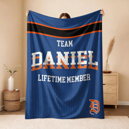 Team Your Name Lifetime Member Basketball Fleece Blanket DANIEL 13K1 BK47