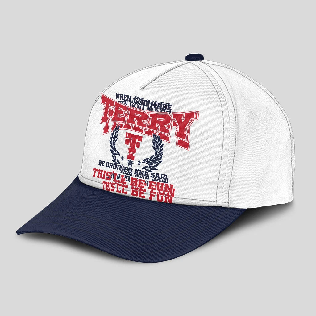 When God Made Your Name He Grinned And Said This'll Be Fun Blue Cap TERRY 13K1 C57PF