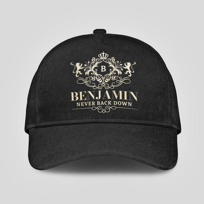 Never Back Down Royal Style Black Cap BENJAMIN 13K1 C179PF