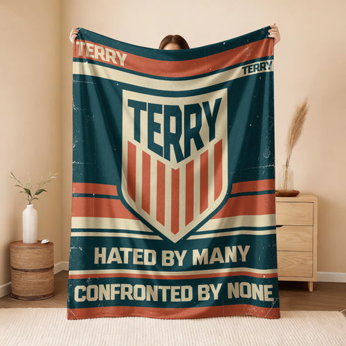 Hated By Many Confronted By None Retro Fleece Blanket TERRY 13K1 BK58
