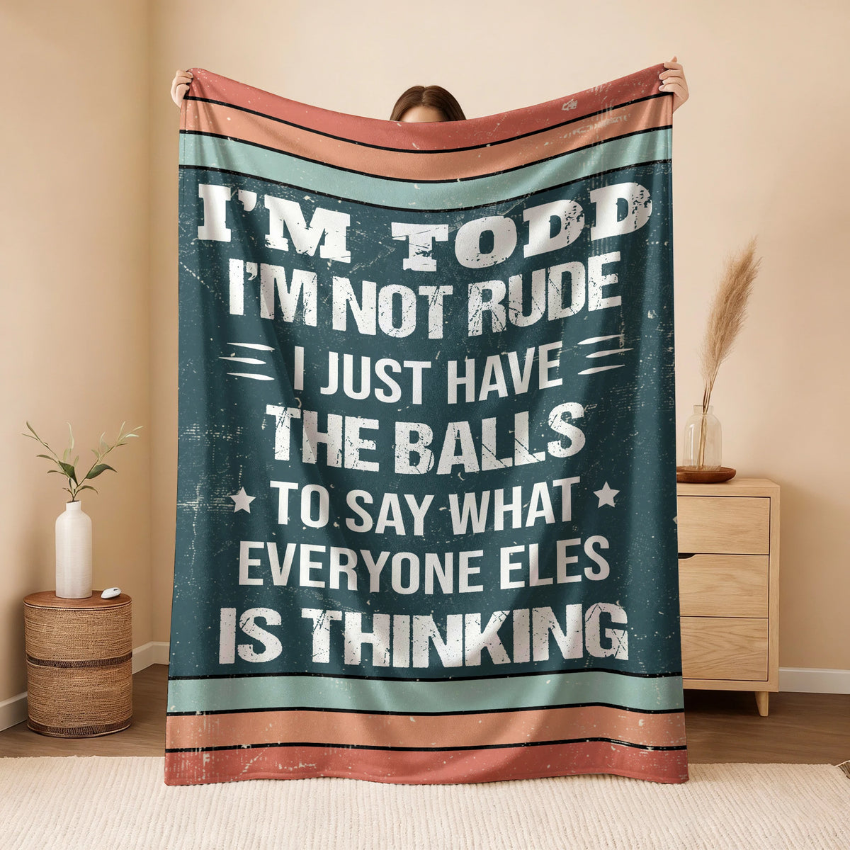 I'm Name Not Rude Just Have the Balls Fleece Blanket TODD 13K1 BK65