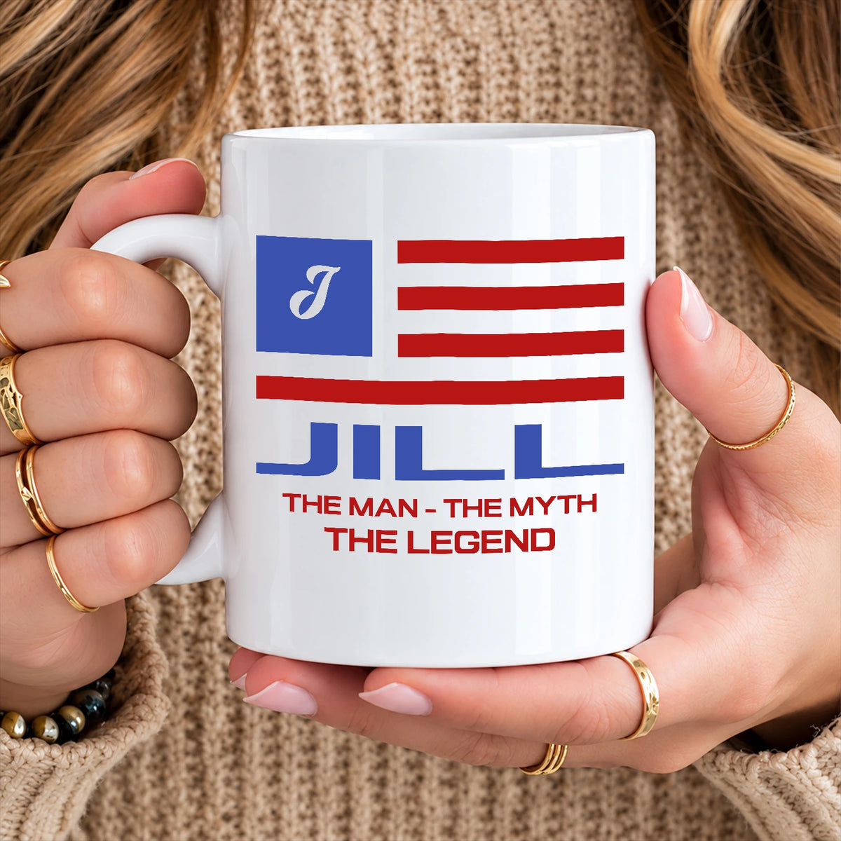 The Man The Myth The Legend American Flag Mug JILL 13K1 MG18
