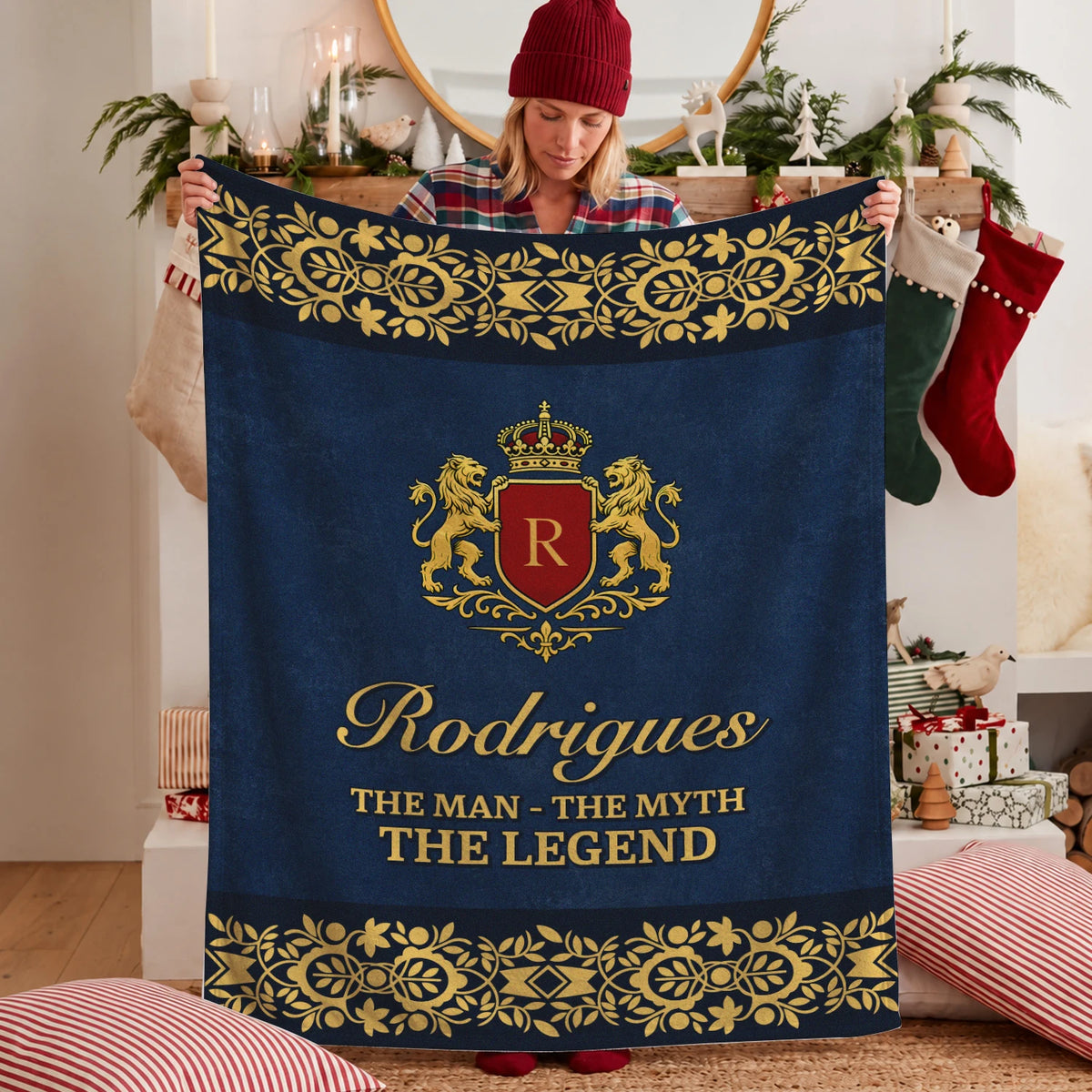 The Man The Myth The Legend Luxury Navy Fleece Blanket RODRIGUES 13K1 BK35