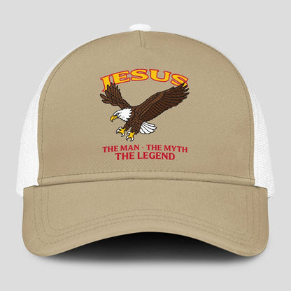 The Man The Myth The Legend Eagle Khaki Mesh Cap JESUS 13K1 C210PF