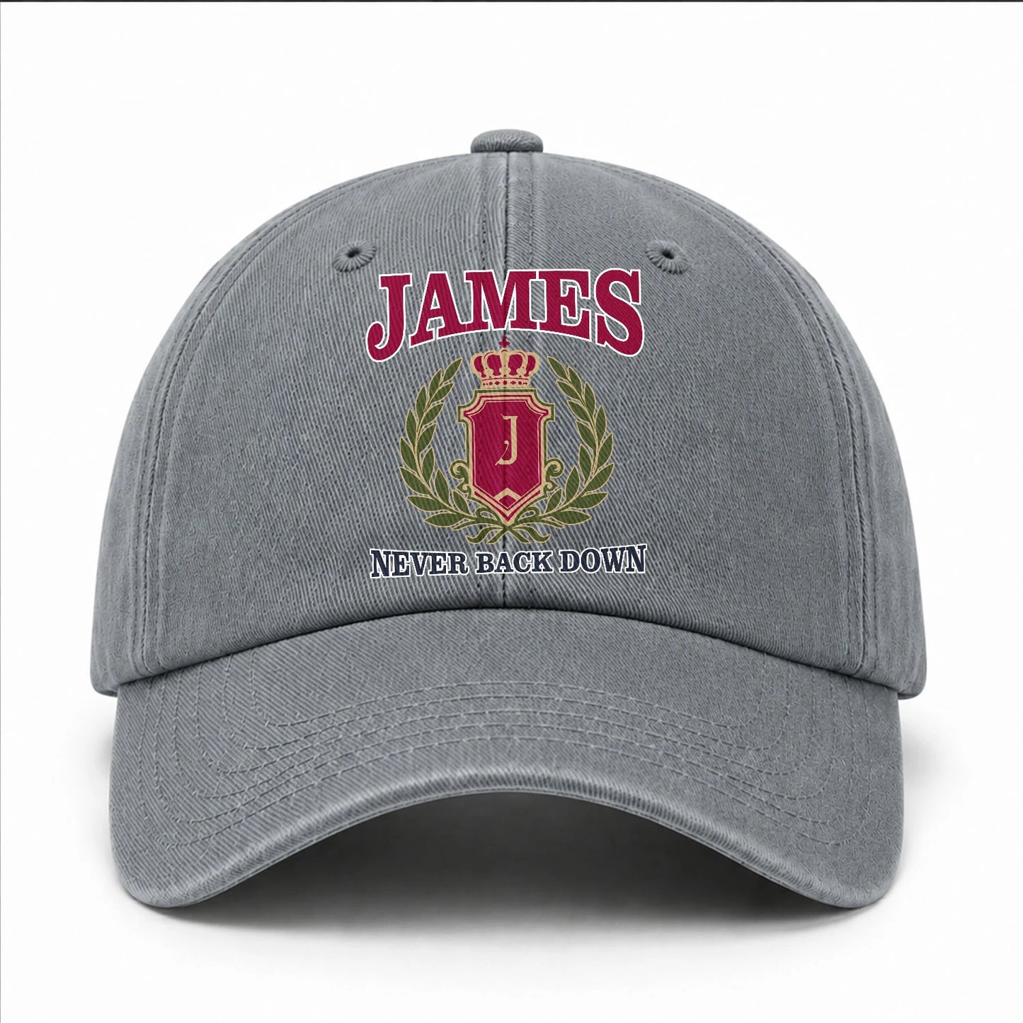 Your Name Never Back Down Royal Washed Cap JAMES 13K1 C77PF