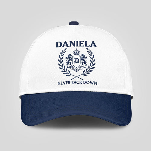 Never Back Down Blue And White Cap DANIELA 13K1 C59PF