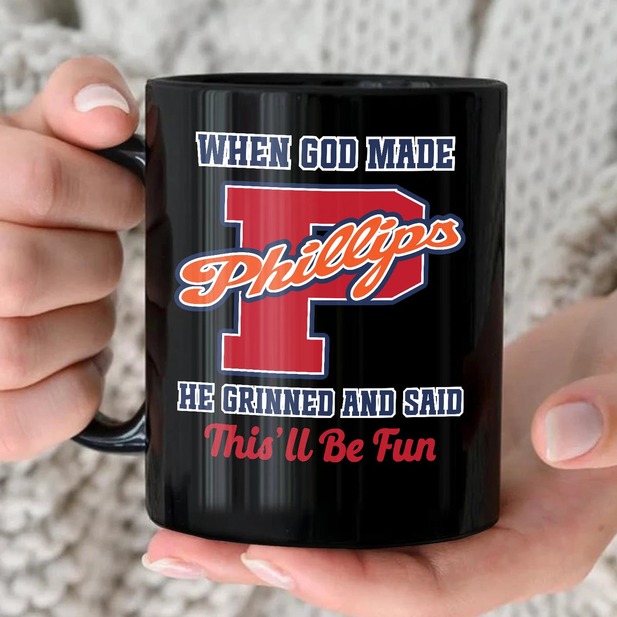 When God Made Your Name Personalized Baseball Mug PHILLIPS 13K1 MG07