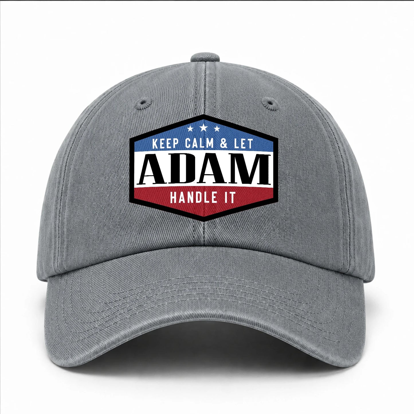 Keep Calm & Let Your Name Handle It Washed Cap ADAM 13K1 C87PF
