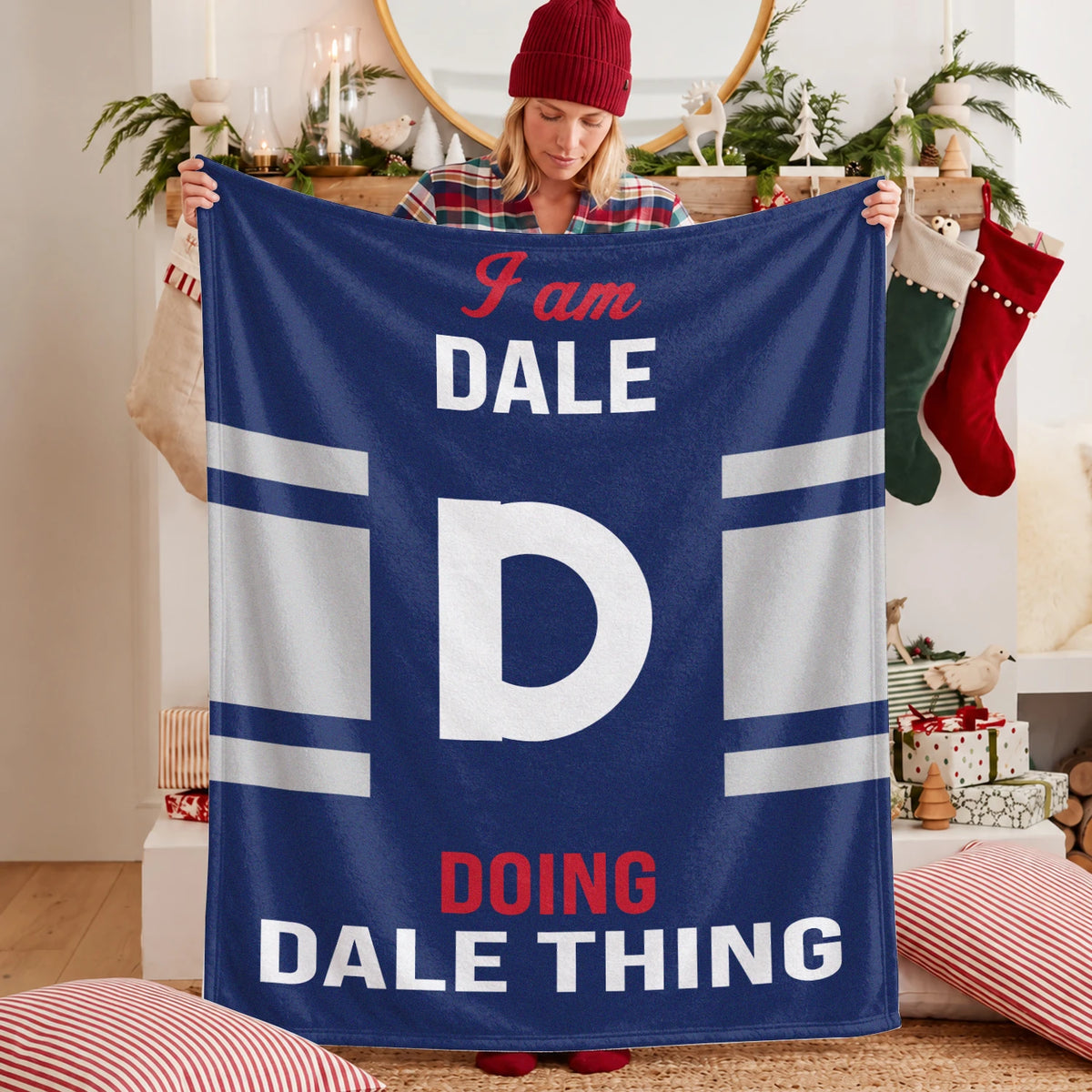 I'm Name Doing Name Things Navy Fleece Blanket DALE 13K1 BK51