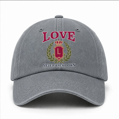 Your Name Never Back Down Royal Washed Cap LOVE 13K1 C77PF