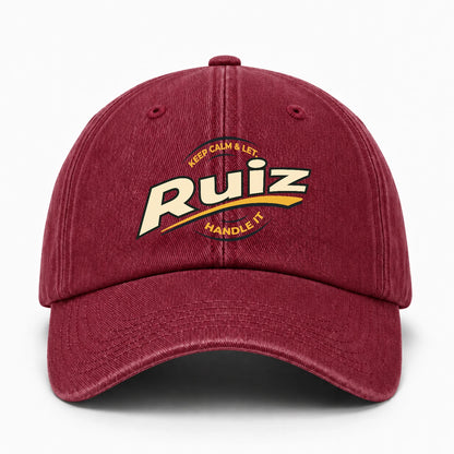 Keep Calm & Let Your Name Handle It Burgundy Washed Cap RUIZ 13K1 C105PF