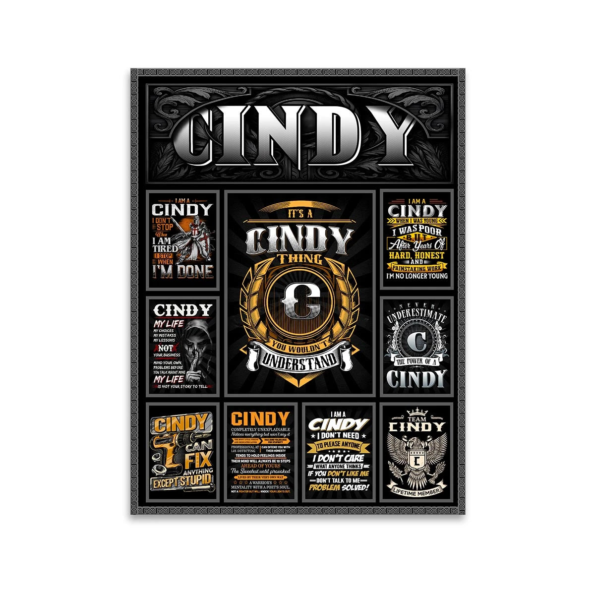 CINDY Personalized Sponge Floor Mat – Custom Printed Home Decor 13K1-AR2
