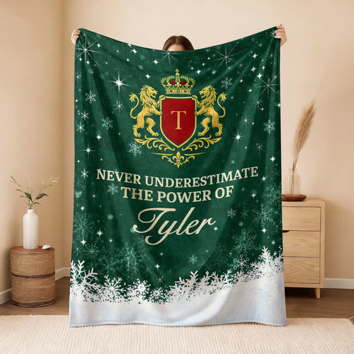 Never Underestimate Your Name Old Money Christmas Fleece Blanket TYLER 13K1 BK26