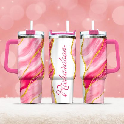 RICHARDSON 40oz Personalized Tumbler Cup with Straw | Custom Stainless Steel Mug 13K1-TB1