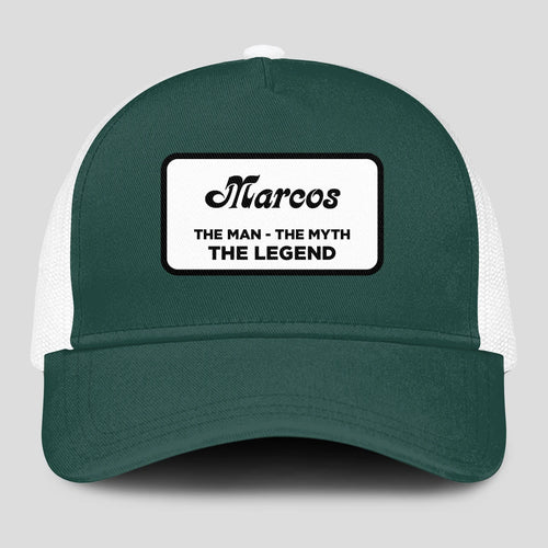 The Man The Myth The Legend Green And White Mesh Cap MARCOS 13K1 C198PF