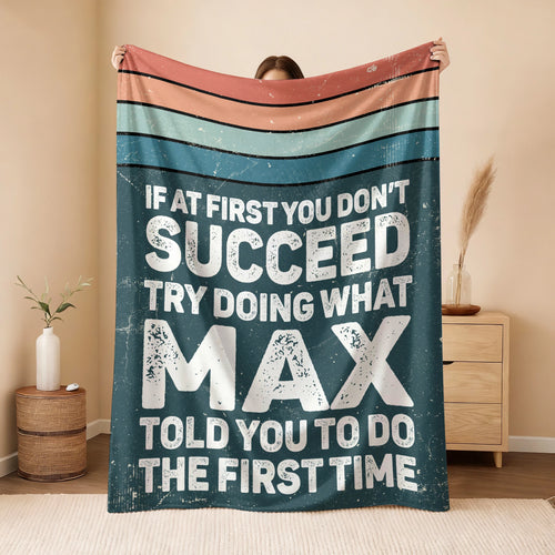 If At First You Don’t Succeed Retro Green Fleece Blanket MAX 13K1 BK29